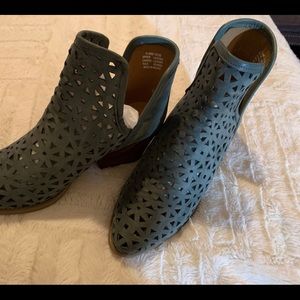 Ankle boots....dark teal color....new, never worn